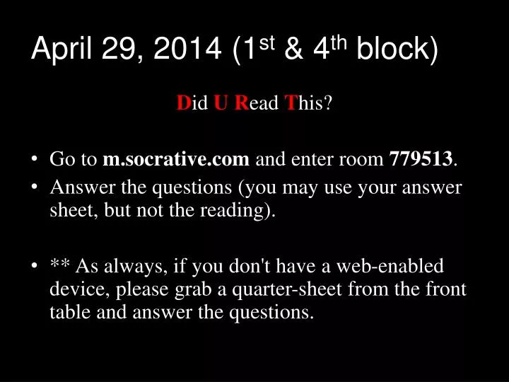 april 29 2014 1 st 4 th block