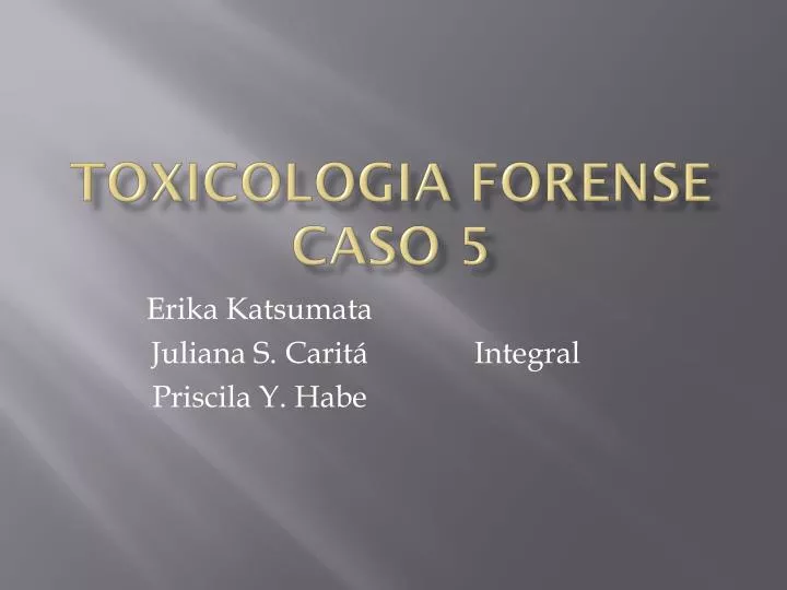 Toxicologia - Ciência contra o Crime