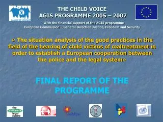 FINAL REPORT OF THE PROGRAMME