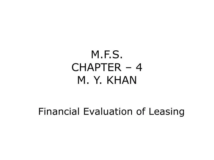 m f s chapter 4 m y khan