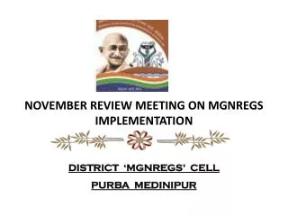 NOVEMBER REVIEW MEETING ON MGNREGS IMPLEMENTATION