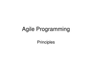 Agile Programming