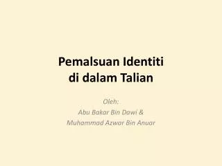 pemalsuan identiti di dalam talian