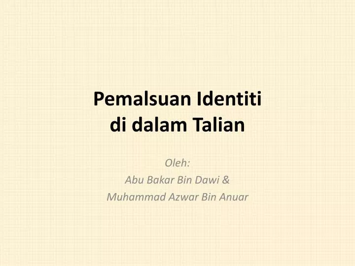 pemalsuan identiti di dalam talian