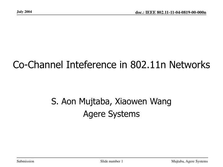 co channel inteference in 802 11n networks