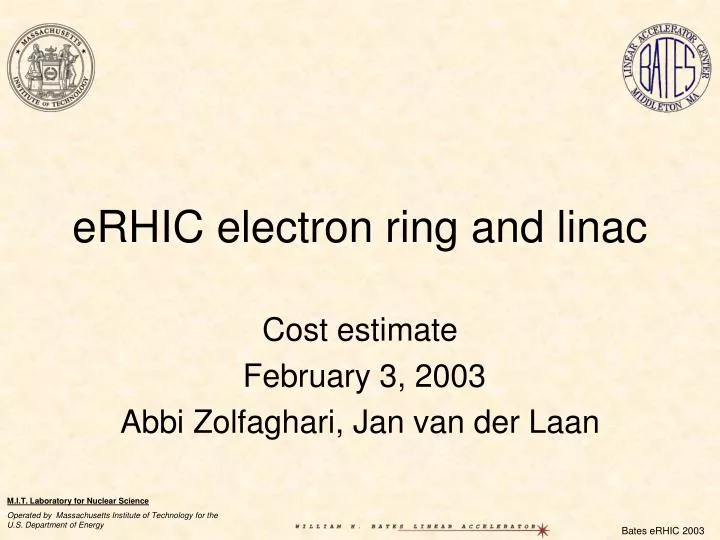 erhic electron ring and linac