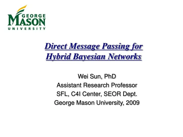 direct message passing for hybrid bayesian networks