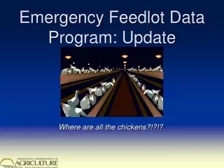 Emergency Feedlot Data Program: Update