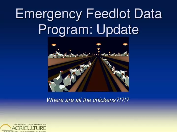emergency feedlot data program update