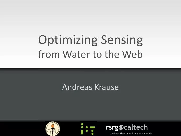 optimizing sensing from water to the web