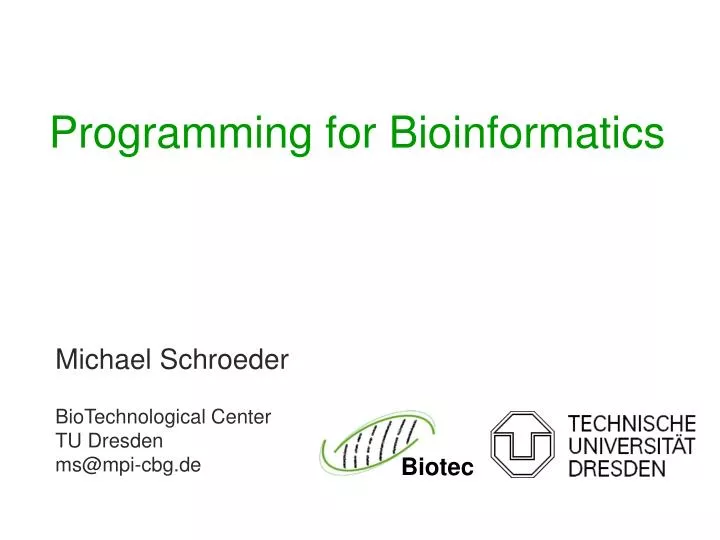 programming for bioinformatics