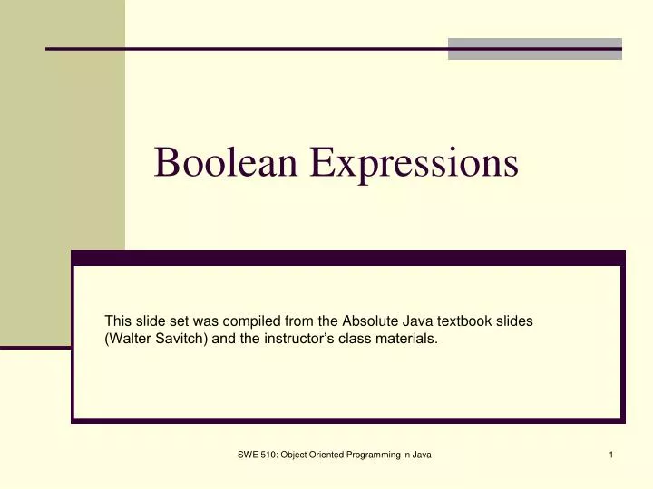 boolean expressions