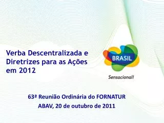 verba descentralizada e diretrizes para as a es em 2012