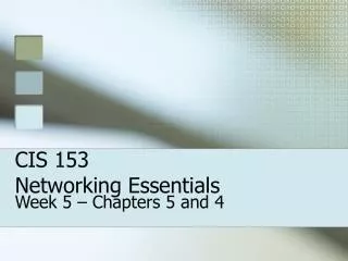 CIS 153 Networking Essentials