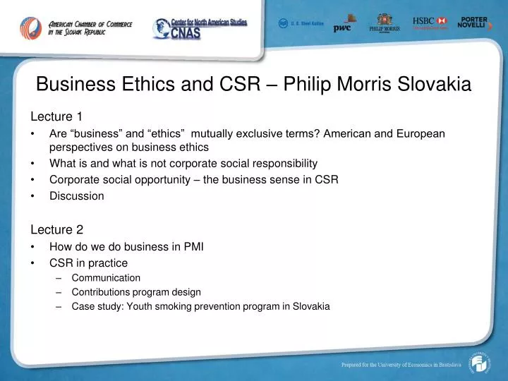 business ethics and csr philip morris slovakia