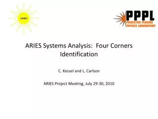 ARIES Systems Analysis: Four Corners Identification