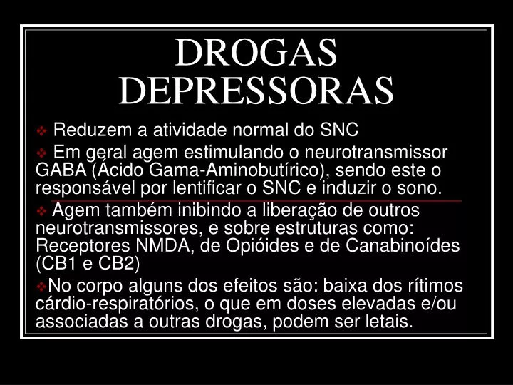 drogas depressoras