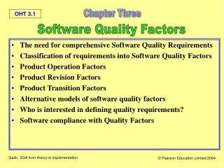 The need for comprehensive Software Quality Requirements