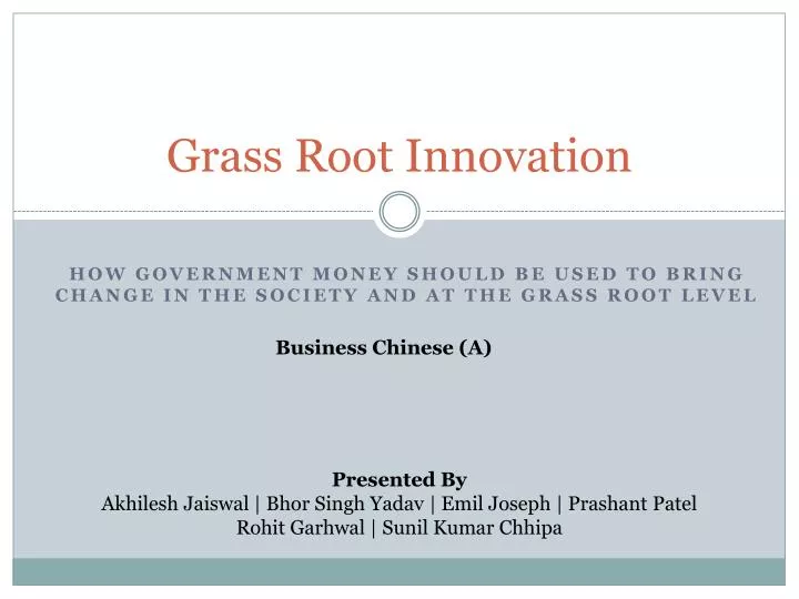 grass root innovation