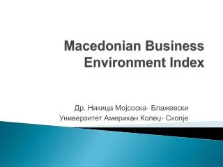 macedonian business environment index