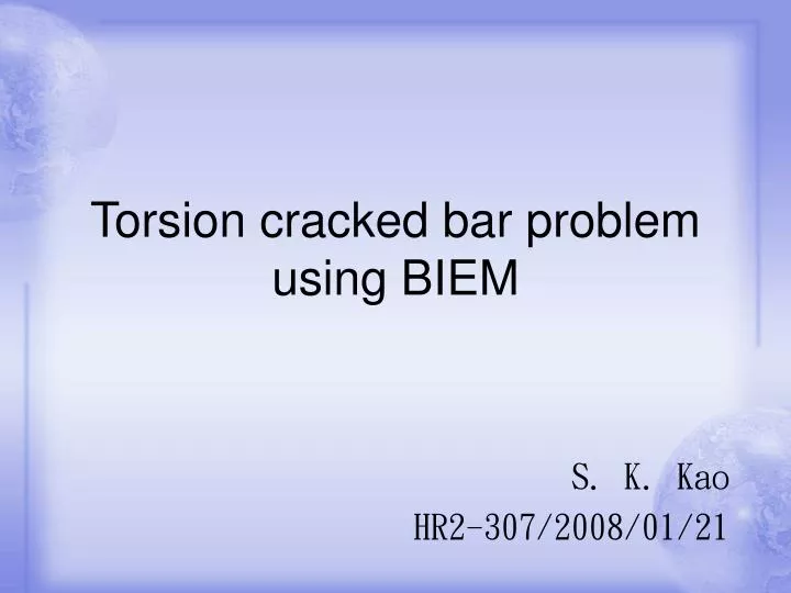 torsion cracked bar problem using biem
