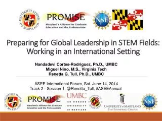 Preparing for Global L eadership in STEM Fields: Working in an International Setting