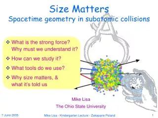 Size Matters Spacetime geometry in subatomic collisions