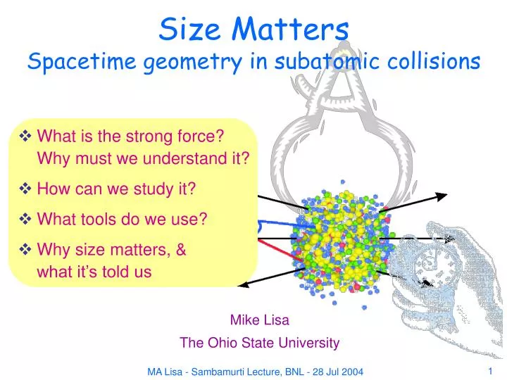 size matters spacetime geometry in subatomic collisions