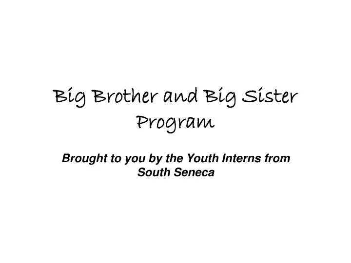 big brother and big sister program