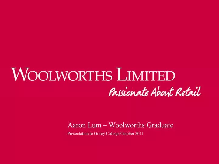 aaron lum woolworths graduate
