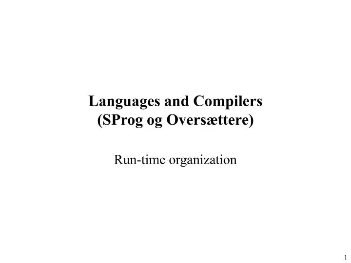 languages and compilers sprog og overs ttere