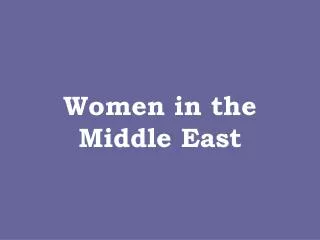 Women in the Middle East