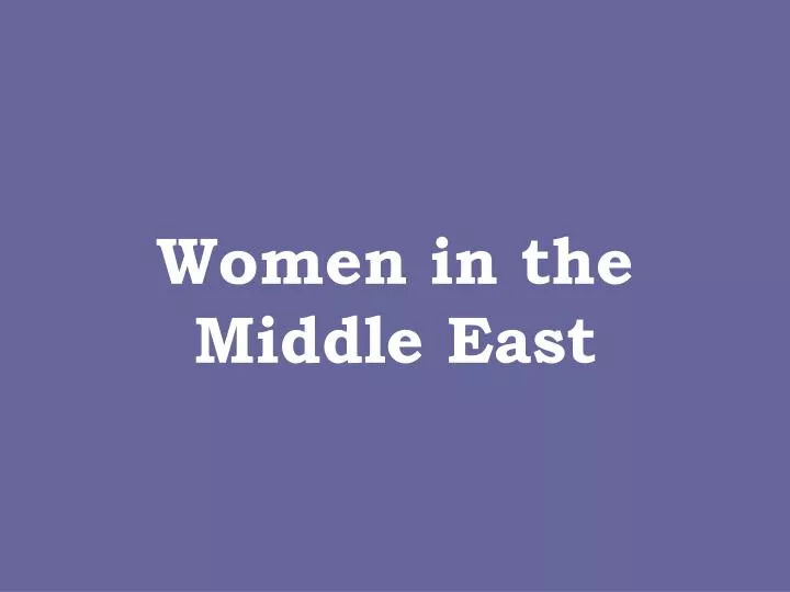women in the middle east