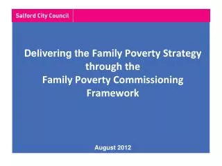 A shared vision for families: the joint outcomes we want all Salford families to achieve