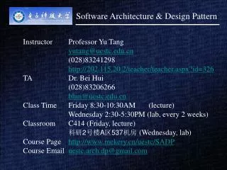 Software Architecture &amp; Design Pattern