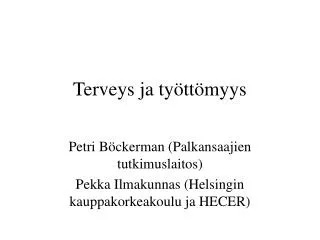 terveys ja ty tt myys