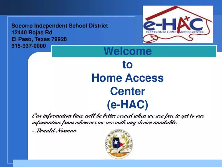 welcome to home access center e hac