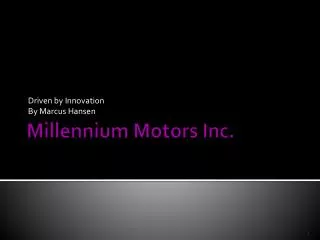 Millennium Motors Inc.
