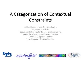 A Categorization of Contextual Constraints