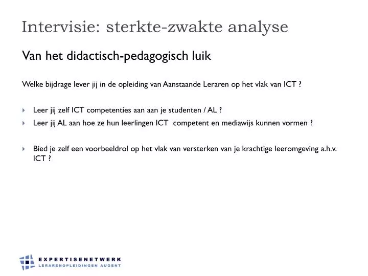 intervisie sterkte zwakte analyse