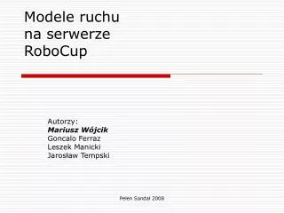 modele ruchu na serwerze robocup