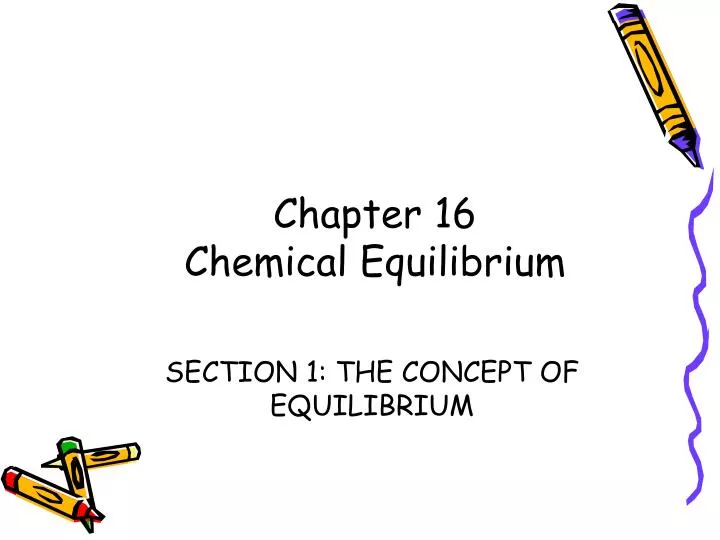 section 1 the concept of equilibrium