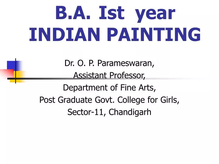 b a ist year indian painting