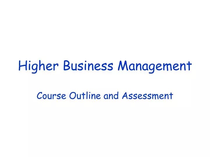 higher business management