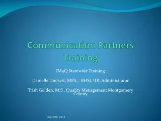 Communication Partners Training