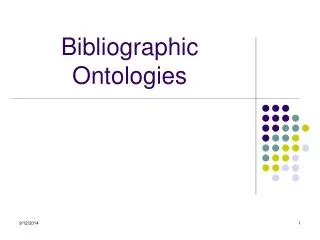 Bibliographic Ontologies