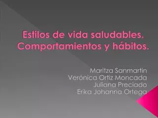 estilos de vida saludables comportamientos y h bitos