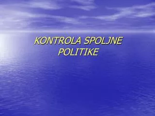 kontrola spoljne politike