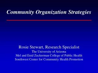 Community Organization Strategies