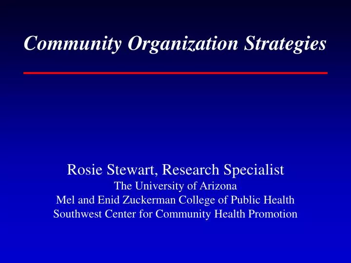 community organization strategies